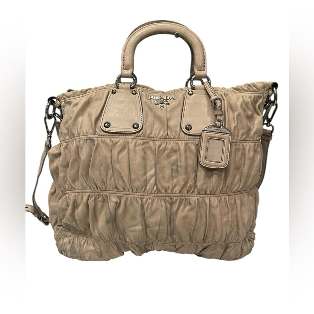 Prada Nappa Gaufre Leather Top Handle Bag